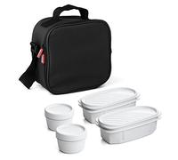 TATAY Sac Isotherme Repas - Urban Food Casual 3L | 4 Boîtes : 2x0,5L + 2x0,2L | Triple Isolation | Corps Semi-Rigide | Poche Intérieure | 22,5x10x22 cm, Noir