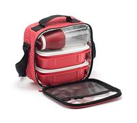 TATAY Sac Isotherme Repas - Urban Food&Drink Casual 3L | 2 Boîtes 0,5L + 1 Bouteille 0,4L | Triple Isolation, Semi-Rigide | Poche Interne | 22,5x10x22 cm, Rouge à Pois