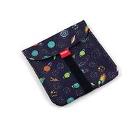 TATAY Sac Sandwich Réutilisable - Urban Food Textile Pocket | Pochette Gouter Ajustable avec Velcro | Doublure PEVA Imperméable | Sans BPA | 18x0,3x18 cm, Planètes Bleues