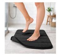 TATAY Tapis de Bain Nuvola, 100% Microfibre, Antidérapant, Absorbant, Séchage Rapide, Toucher Doux, Effet mémoire, Lavable, Noir. Mesure 40 x 60 cm
