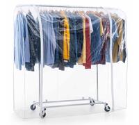 Tatkraft Drogo & Big - Penderie Tissu Solide à roulettes Professionnel, Armoire Tissu Robuste, Pliable, Portant Vêtement avec Housse de Protection Transparent, 100 kg Charge Lourde