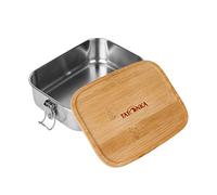 Tatonka Boîte à déjeuner en acier inoxydable I bambou (800 ml/1000 ml) - Boîte à sandwich avec couvercle en bambou et fermeture à étrier - Incassable, sans substances nocives, passe au lave-vaisselle,