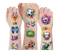 Tatouage Enfant Football, 10 Feuilles Tatouages Temporaires Garçon Fille, Ballon de Foot Motif Football, Autocollants Tatouage Éphémère, Décoration Anniversaire Sportif, Fournitures Fête Enfant