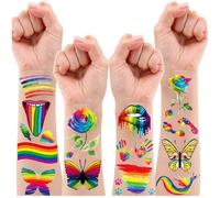 Tatouage Ephemere,5 Feuilles Tatouage Temporaire Pride Accessoires pour Maquillage Pride,Maquillage Enfant Carnaval Face Paint