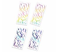 Tatouage éphémère style chasseur démon violet 2 feuilles cosplay | Décalcomanie tatouage style KPOP fantasy sombre, 2 designs en feuilles pour événements cosplay et séances photo