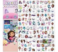 Tatouage Gabby Dollhouse,8 Feuilles 132pcs de tatouages temporaires pour Enfants Garçons Filles de Fête d'Anniversaire