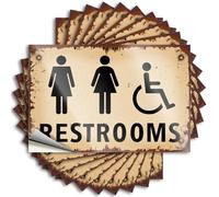 Tatouage New Men Cave Decor Bouteille Toilettes pour tous : Symboles de sexe et d'accessibilité - Décalques sans résidus pour fléchettes (6 x 9 cm)