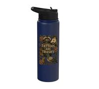 Tatouage Vintage Humour Trash Animaux Anti Encre Trash Tatouages Stainless Steel Insulated Water Bottle