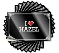 Tatouage Vintage Salle de Bain Decor Ideas Core Hard I Love Hazel - Autocollants résistants aux rayures (8 x 12 cm)