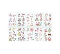 Tatouages Autocollants De Princesse Licorne De Dessin Animé Pour Enfants Et Filles 9.7 * 5.7