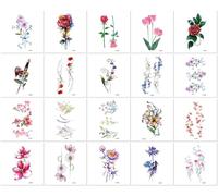 Tatouages Autocollants Minimalistes Imperméables Et Résistants À La Transpiration Pour Hommes Et Femmes - Attrape-Rêves, Papillon Et Fleur 105 * 60mm A185
