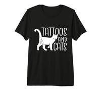 Tatouages drôles et Chats Mignons Tatouages Chat Art Chaton Amoureux T-Shirt Haut de Gamme