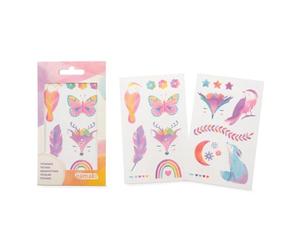 Tatouages Enfant Féérique - 2 Planches de 6 Motifs Poétiques - Encres Végétales, Facile à Appliquer et à Retirer