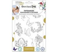 tatouages éphémères à colorier flower power - générique gt42525 Noir G