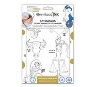Tatouages Éphémères À Colorier Zodiaque Terre Air Noir