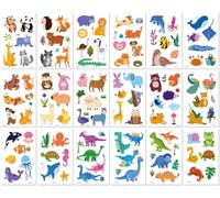 Tatouages Éphémères Animaux Pour Enfants, Autocollants Amusants Et Originaux, Jolis Autocollants De Dessins Animés Pour Les Fêtes D'Anniversaire 120 * 75mm