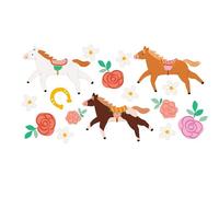 Tatouages Éphémères Cheval Fleur 16 Motifs Multicolore