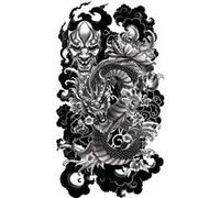 tatouages éphémères dragon diabolique asie 14x30cm - générique 15762 Noir G