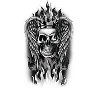 tatouages éphémères tête de mort couronne 14x30cm - générique 15760 Noir G