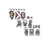 tatouages éphémères têtes de mort halloween - ptitclown 23146