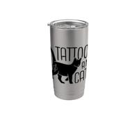 Tatouages et chats Tatouage Chat Amoureux Mignon Drôle Tatouage Chaton Gobelet isotherme en acier inoxydable double paroi