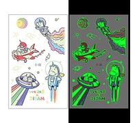 Tatouages spatiaux de licorne, autocollants en résine phosphorescente, remplissage, artisanat