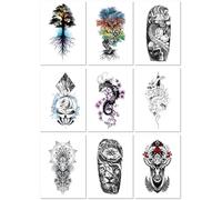 Tatouages Temporaires À Motifs Floraux, Autocollants Réalistes Et Imperméables Pour Demi-Manche Sur Le Thème D'Halloween. 21 * 11.4CM A043