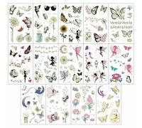 Tatouages Temporaires Féeriques Papillon Phosphorescents Pour Enfants, Fêtes Phosphorescentes, Trop Mignons ! 7.5 * 12cm