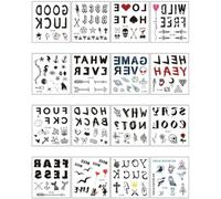 Tatouages Temporaires Imperméables, Autocollants Personnalisés Avec Lettres Et Symboles, Autocollants Pour Les Doigts, Autocollants Pour Le Dos De La Main 75 * 80mm A156