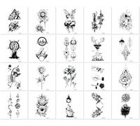 Tatouages Temporaires Imperméables, Frais Et Mignons, Motifs Créatifs Colorés Et En Noir Et Blanc, Unisexes 105 * 60mm A072