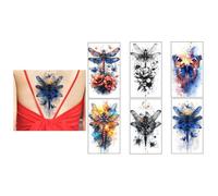 Tatouages Temporaires Libellules et Papillons - Lot de 6 Planches de Tatouages Éphémères Réalistes et Non Toxiques