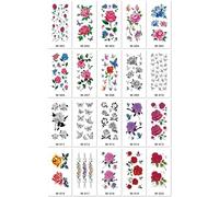 Tatouages Temporaires Pour Hommes Et Femmes, Avec Des Motifs De Fleurs, De Papillons Et Des Dessins Colorés Résistants À L'Eau. 90x190mm A100