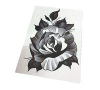 tatouages temporaires, Tatouages temporaires, 3 feuilles d'autocollants de tatouage temporaire gothique noir Rose fleur bras main dos cicatrice couvrant Style Punk faux tatouages