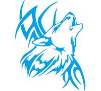 Tattoo Wolf Motorcycle Cars Body Stickers Vinyl Styling Decal Accessories Blue