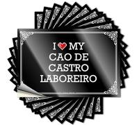 Tattoos Décalcomanies résistantes aux rayures pour ordinateur portable - Imprimé mat vintage pour coque de téléphone à carreaux - Accessoires de jardin résistants aux UV - I Love My Cao De Castro