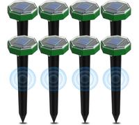Taupe Ultrason Solaire 8 pièces,Anti Taupe Ultrason Solaire avec IP65 Imperméable, Utiliser à lextérieur ou dans Le Jardin