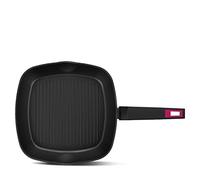 Taurus Best Moments Grill - Grill en aluminium forgé, 28x28 cm, poignée ergonomique, convient à tous les types de feux, revêtement anti-adhésif, passe au lave-vaisselle, sans PFOA, noir