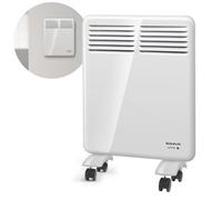 Taurus CHTA 500 - Convecteur électrique 500W, IP24 pour une utilisation en salle de bain, Support mural, Écran numérique, Programmable, Sécurité anti-chauffe, Capteur "Fenêtre ouverte", Blanc