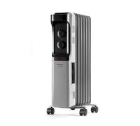 Taurus - Radiateur à bain d'huile Alpatec Dakar 1500 W | 7 éléments | 3 niveaux | Thermostat réglable | Protection anti-basculement & surchauffe | Jusqu'à 15 m² | Minuterie | Gris
