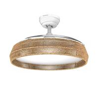 Taurus Ventilateur de plafond FA006L 107 cm LED 40W/36W programmable avec télécommande Blanc/Bois