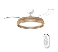 Taurus Ventilateur de plafond FA006L 107 cm LED 40W/36W programmable avec télécommande Blanc/Bois