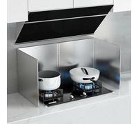 Tauzveok Plaque Anti Projection Cuisine Pliable, Plaque INOX, Anti-Éclaboussures pour Cuisinière pour La Cuisine, pour Carter D'huile Poêle À Frire,C4,4P 45 * 90 * 45cm