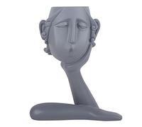 Tauzveok Sculptures d'art Moderne Statue Oeuvre d'art Sculpture Creative Minimaliste Abstrait Sculpture À La Main Buste Sculptures De Salon Décoration De Bureau,Gris,20 * 10cm