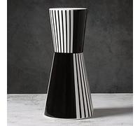 Tauzveok Vase à Fleurs en céramique, élégant Vase Floral de Table décoratif géométrique rayé Noir et Blanc pour la décoration intérieure, Arrangements de centres de Mariage,White+Black,27.5cmX13cm