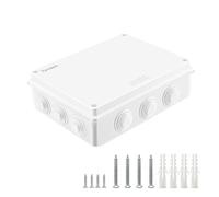 Tavonuxt Boîte de jonction étanche (25,4 x 20,1 x 7,9 cm), étanche à la poussière IP65 avec 12 entrées de câble - Plastique ABS robuste, facile à utiliser et à réparer - Blanc, (255 x 200 x 80 mm)