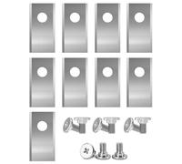 TAVYTH 9 Lames Robot Tondeuse Gazon Adapté Parkside Acier Inoxydable 36.2x18mm Trou Central 7mm Vis Boîte Rangement Pièces Détachées Tondeuses Multifonction Accessoires Remplaçables Inox