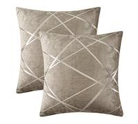 Tawny Luxe Velours Coussin Couvre Cas, Housse de Coussin de Confortable d'Accent, le Meilleur Carré Décoratif Couvre d'Oreiller Sofa de Divan de lit de Canapé 22x22 Pouces 55x55CM Ensemble de Deux