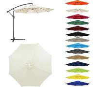 Taxestmy Auvent De Remplacement pour Parasol 1,00/2,0/2,50/2,3/2,5/2,7m/3,0/4,0m, 6 Baleines/8 Baleines Toile De Parasol Déporté Remplacement pour Cour, Plage, Tissu, Jardin 300 cm（9.84ft） 6 Ribs