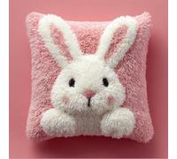Taxpy Kit Point Noué Á Faire Coussin Broderie Debutant Diy Petit Lapin Blanc Latch Hook Kit Complet Decoration Maison Manuelle Loisir Créatif Ca. 43 X 43 Cm Embroidery