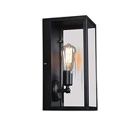 TAXXII Applique Murale extérieure Moderne carrée en Verre Transparent, Fixation Murale étanche, Support en Fer, Douille E27, 36 cm, éclairage extérieur pour Balcon ou Cour.